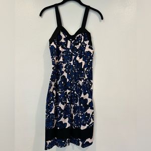 Richard Chai for Target Blue Black White Floral Cotton Dress NWT Size 1 Juniors